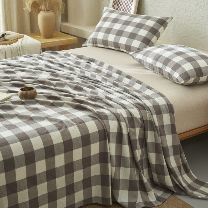 91家纺网 家纺一手货源 找家纺 （总）早晨家纺 2025新款色织纯棉水洗棉床单