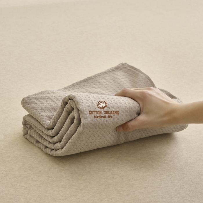 91家纺网 家纺一手货源 找家纺 早晨家纺 2025新款纯棉华夫格床单 纯棉华夫格床单-浅灰