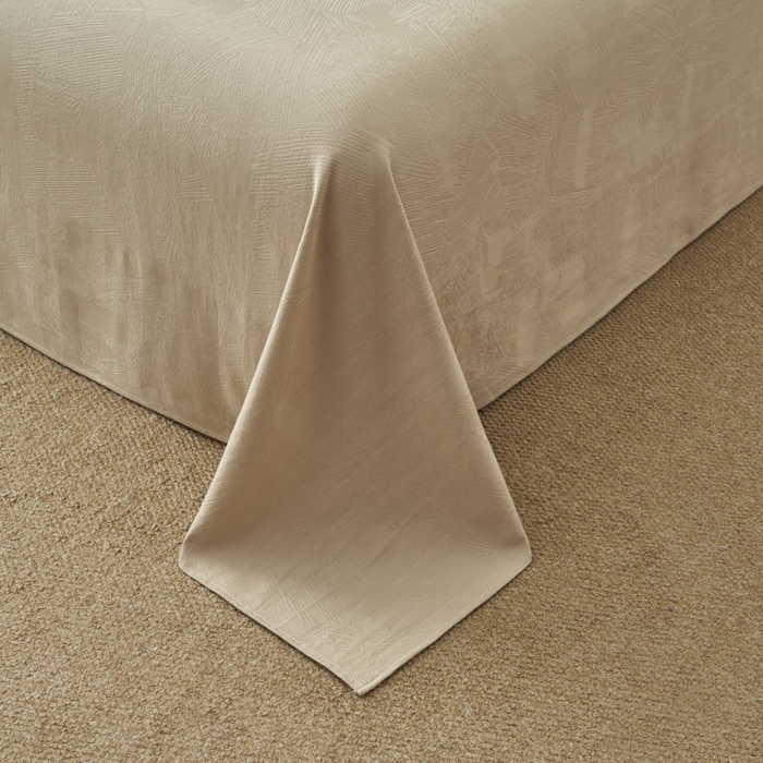 91家纺网 家纺一手货源 找家纺 早晨家纺 2025新款肌理纹纯棉提花床单 肌理纹床单-浅驼