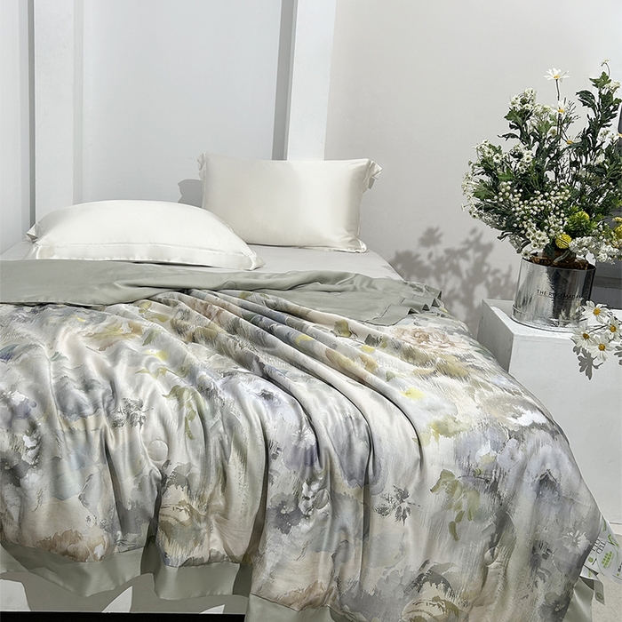 91家纺网 家纺一手货源 找家纺 元元家居（元元被业） 2025新款御丝锻蚕丝夏被夏凉被空调被 风吟