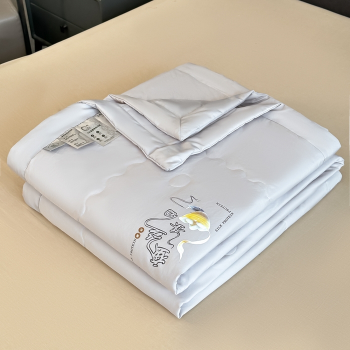 91家纺网 家纺一手货源 找家纺 芭芭棉家纺 2025新款桑蚕丝夏被夏凉被空调被 灰色