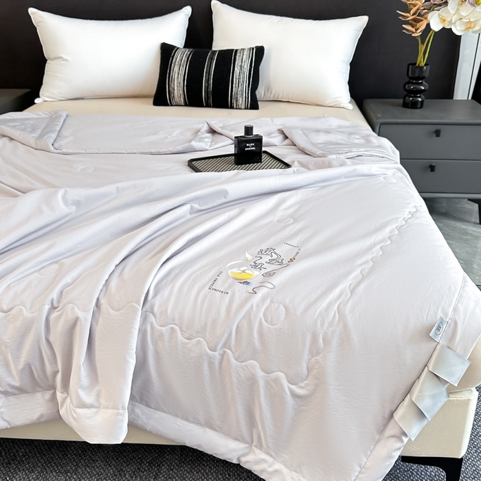 91家纺网 家纺一手货源 找家纺 芭芭棉家纺 2025新款桑蚕丝夏被夏凉被空调被 灰色