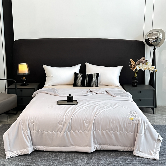 91家纺网 家纺一手货源 找家纺 芭芭棉家纺 2025新款桑蚕丝夏被夏凉被空调被 灰色