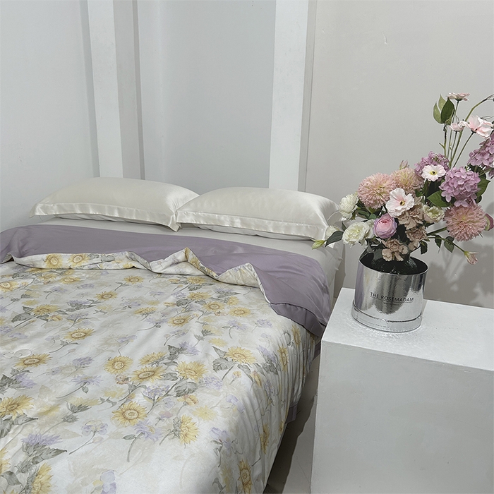 91家纺网 家纺一手货源 找家纺 元元家居（元元被业） 2025新款御丝锻蚕丝夏被夏凉被空调被 向日葵