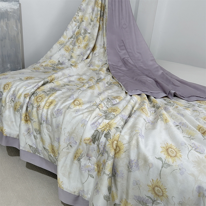 91家纺网 家纺一手货源 找家纺 元元家居（元元被业） 2025新款御丝锻蚕丝夏被夏凉被空调被 向日葵