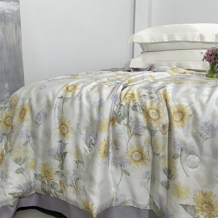 91家纺网 家纺一手货源 找家纺 元元家居（元元被业） 2025新款御丝锻蚕丝夏被夏凉被空调被 向日葵