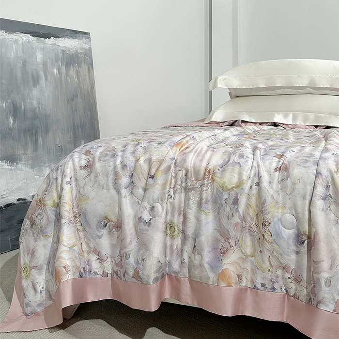 91家纺网 家纺一手货源 找家纺 元元家居（元元被业） 2025新款御丝锻蚕丝夏被夏凉被空调被 璎珞