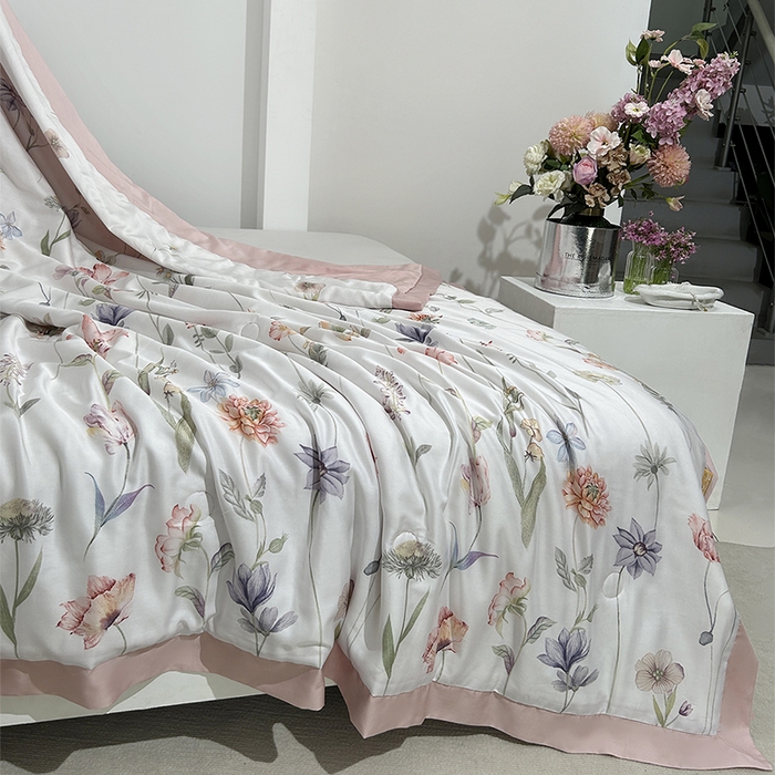 91家纺网 家纺一手货源 找家纺 元元家居（元元被业） 2025新款御丝锻蚕丝夏被夏凉被空调被 月影白