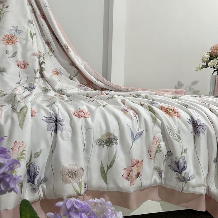 91家纺网 家纺一手货源 找家纺 元元家居（元元被业） 2025新款御丝锻蚕丝夏被夏凉被空调被 月影白