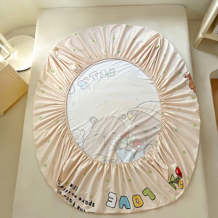 91家纺网 家纺一手货源 找家纺 浩诚 2025新款卡皮巴拉原创IP全棉纯棉大版单床笠单枕套床笠枕套单件-有作品登记证书 波点巴拉