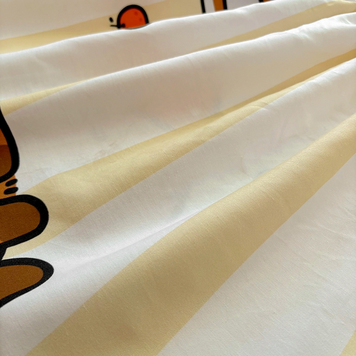 91家纺网 家纺一手货源 找家纺 浩诚 2025新款卡皮巴拉原创IP全棉纯棉大版单床笠单枕套床笠枕套单件-有作品登记证书 条纹巴拉