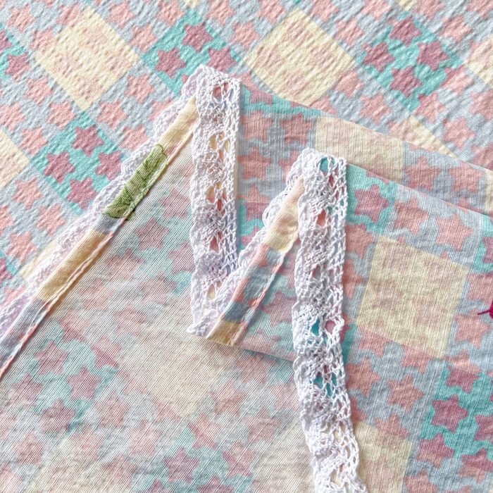 91家纺网 家纺一手货源 找家纺 水木坊 2025新款云感提花双层纱花边床单 草莓果果