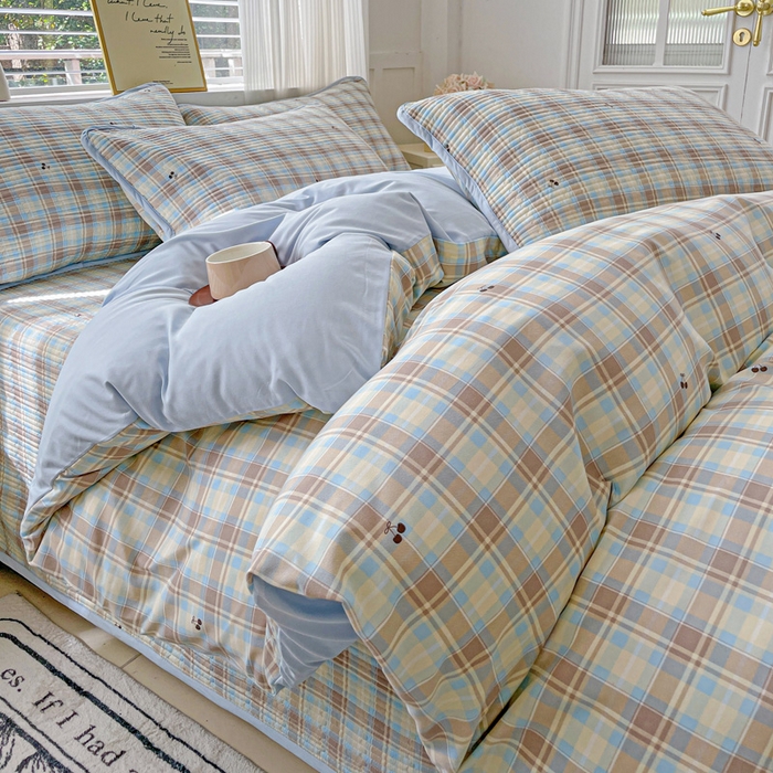 91家纺网 家纺一手货源 找家纺 （总）金丝兔 2025新款ins小清新柔软亲肤水洗棉夹棉床盖四件套 直播爆款