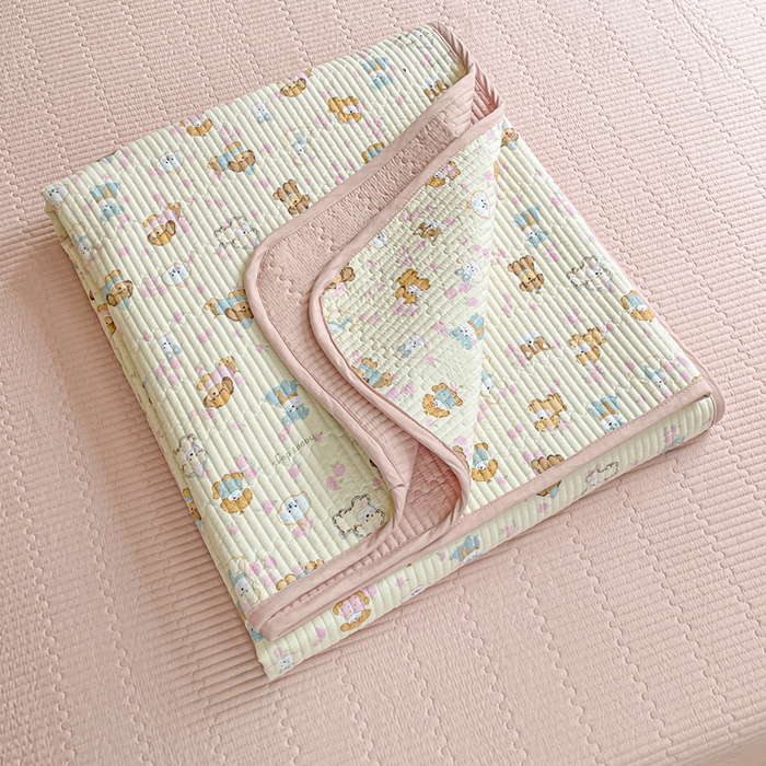 91家纺网 家纺一手货源 找家纺 金丝兔 2025新款小清新亲肤印花水洗棉单床盖 夹棉床盖 床盖三件套 西高地