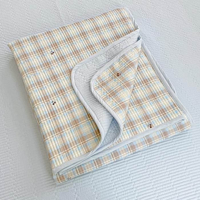 91家纺网 家纺一手货源 找家纺 金丝兔 2025新款小清新亲肤印花水洗棉单床盖 夹棉床盖 床盖三件套 樱桃小格