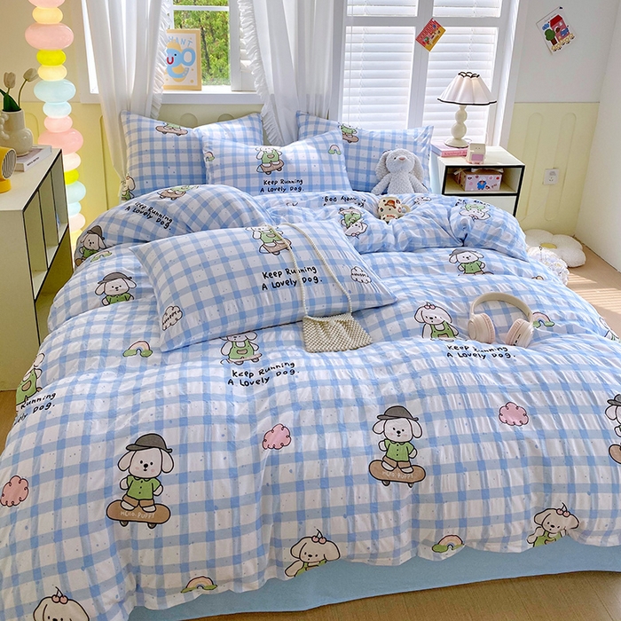 91家纺网 家纺一手货源 找家纺 （总）雨彤家纺 2025年新款软糯糯云朵水洗棉印花四件套