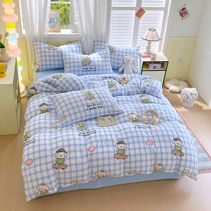 91家纺网 家纺一手货源 找家纺 （总）雨彤家纺 2025年新款软糯糯云朵水洗棉印花四件套