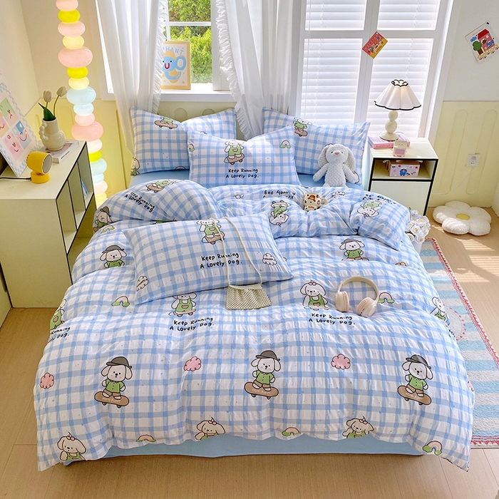 91家纺网 家纺一手货源 找家纺 （总）雨彤家纺 2025年新款软糯糯云朵水洗棉印花四件套