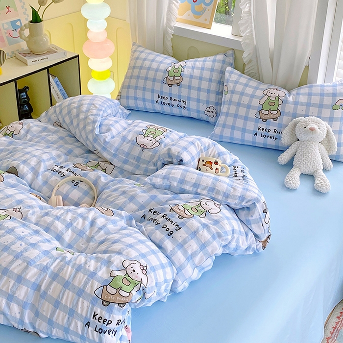 91家纺网 家纺一手货源 找家纺 （总）雨彤家纺 2025年新款软糯糯云朵水洗棉印花四件套