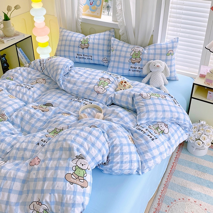 91家纺网 家纺一手货源 找家纺 （总）雨彤家纺 2025年新款软糯糯云朵水洗棉印花四件套