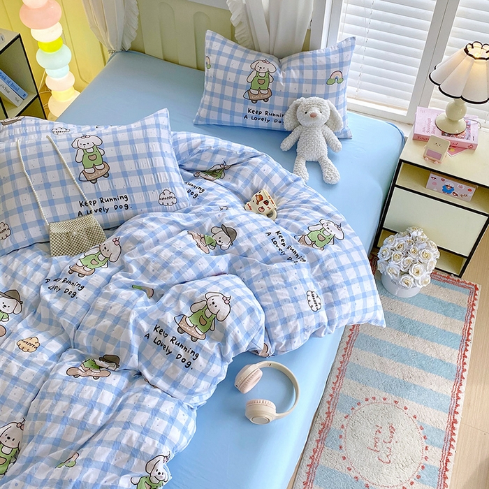 91家纺网 家纺一手货源 找家纺 （总）雨彤家纺 2025年新款软糯糯云朵水洗棉印花四件套