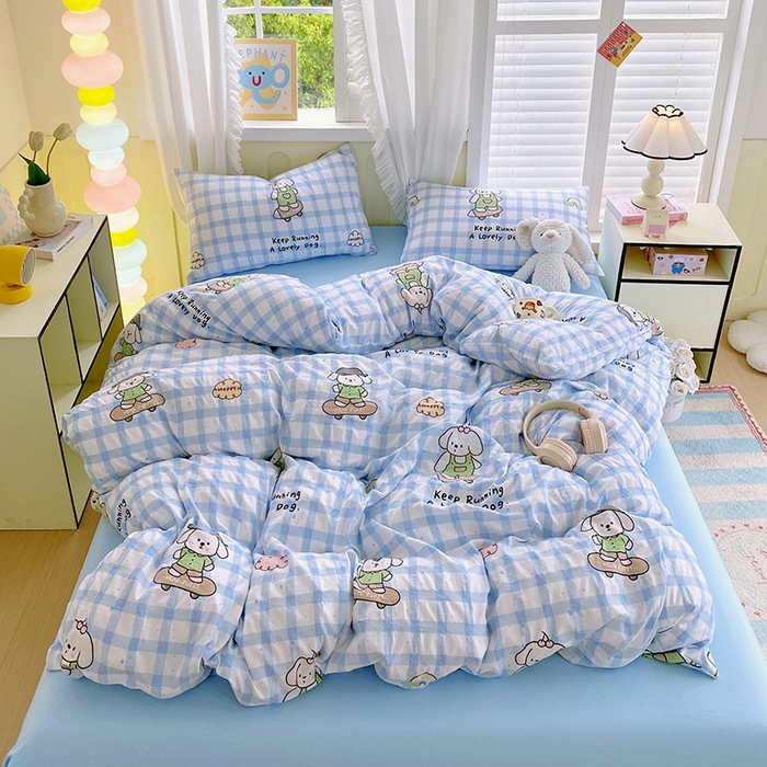 91家纺网 家纺一手货源 找家纺 （总）雨彤家纺 2025年新款软糯糯云朵水洗棉印花四件套