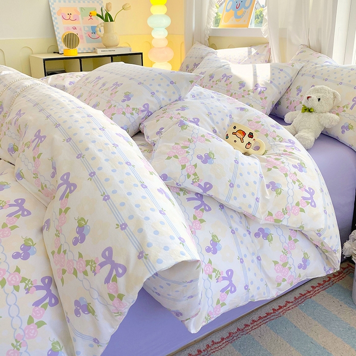 91家纺网 家纺一手货源 找家纺 （总）雨彤家纺 2025年新款软糯糯云朵水洗棉印花四件套