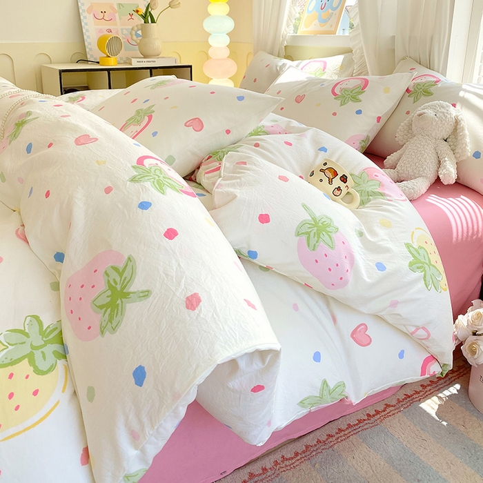 91家纺网 家纺一手货源 找家纺 （总）雨彤家纺 2025年新款软糯糯云朵水洗棉印花四件套