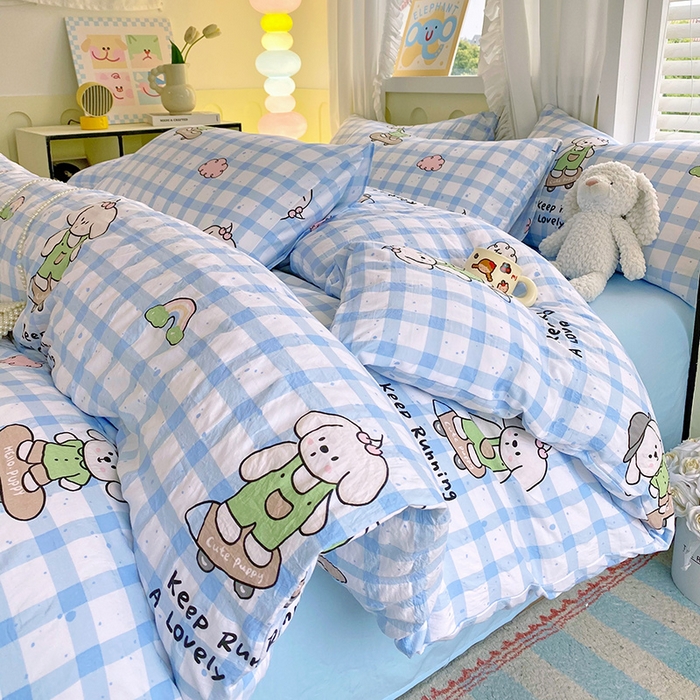 91家纺网 家纺一手货源 找家纺 （总）雨彤家纺 2025年新款软糯糯云朵水洗棉印花四件套