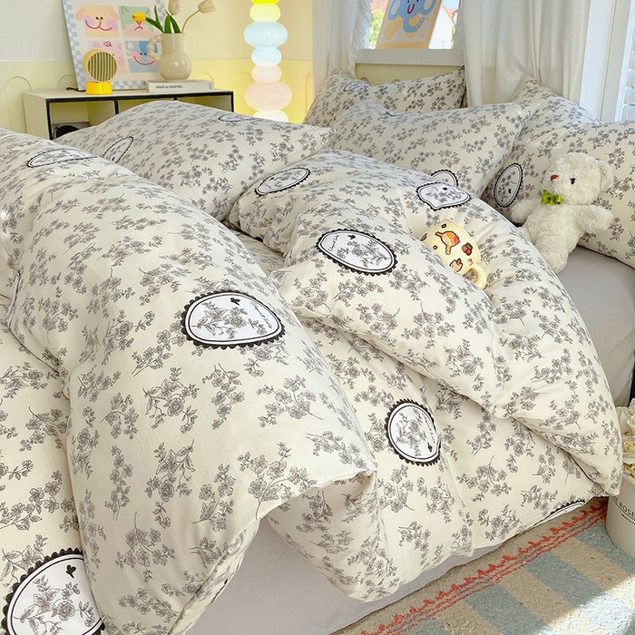 91家纺网 家纺一手货源 找家纺 （总）雨彤家纺 2025年新款软糯糯云朵水洗棉印花四件套