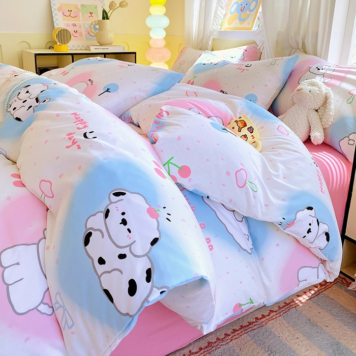 91家纺网 家纺一手货源 找家纺 （总）雨彤家纺 2025年新款软糯糯云朵水洗棉印花四件套