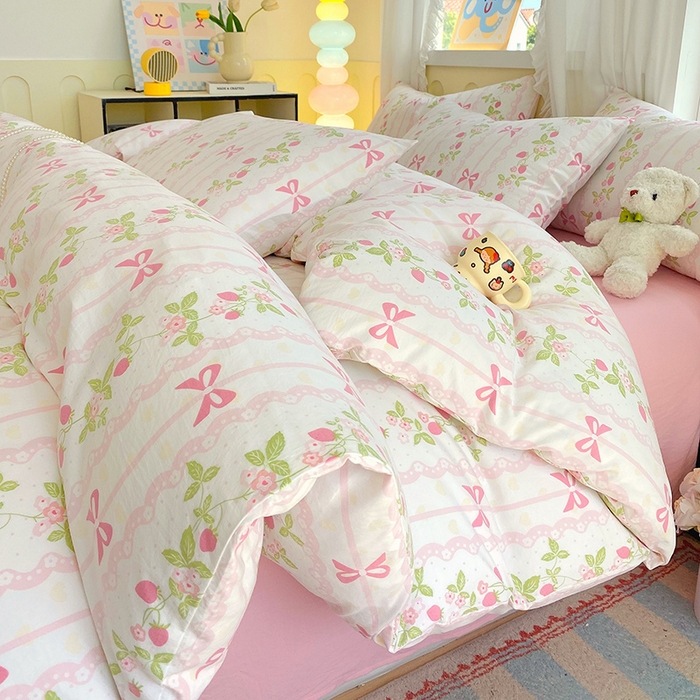 91家纺网 家纺一手货源 找家纺 （总）雨彤家纺 2025年新款软糯糯云朵水洗棉印花四件套