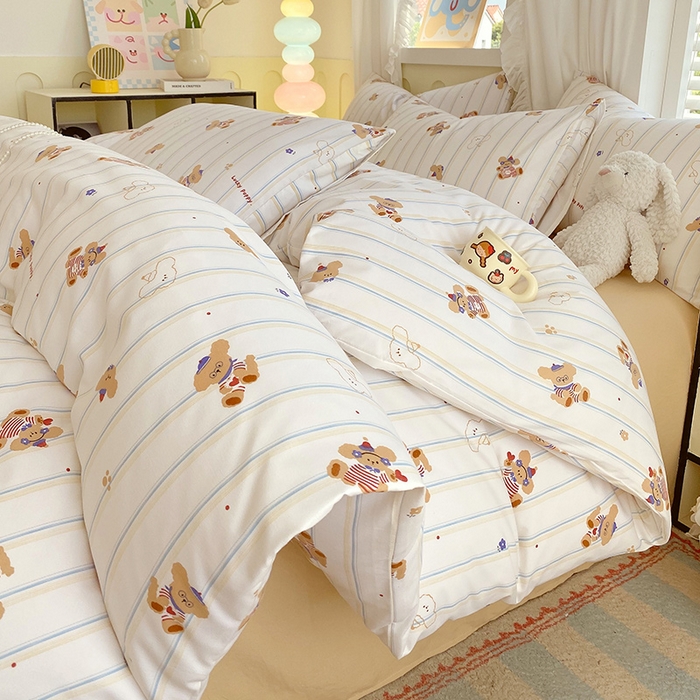 91家纺网 家纺一手货源 找家纺 （总）雨彤家纺 2025年新款软糯糯云朵水洗棉印花四件套