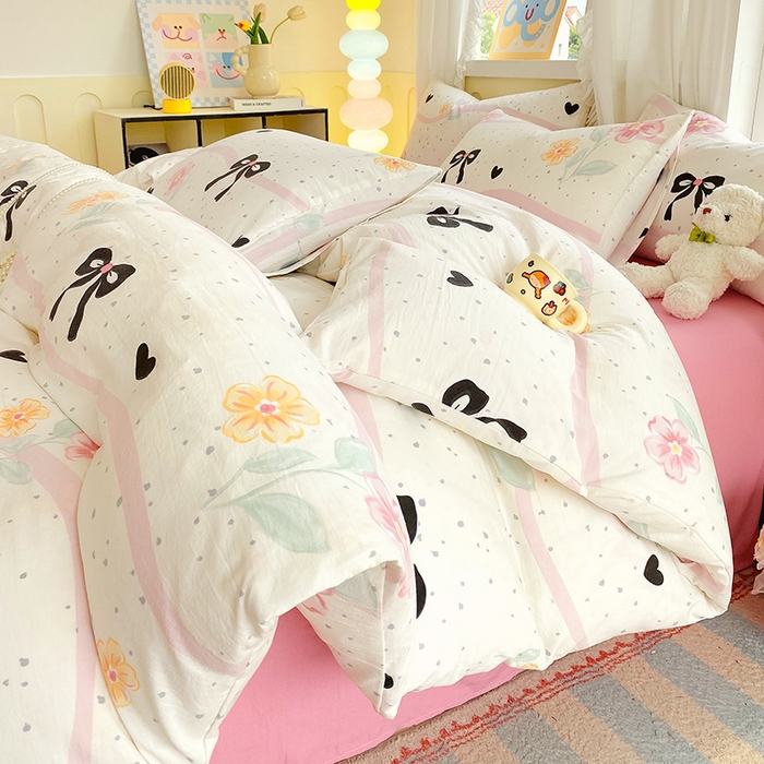 91家纺网 家纺一手货源 找家纺 （总）雨彤家纺 2025年新款软糯糯云朵水洗棉印花四件套