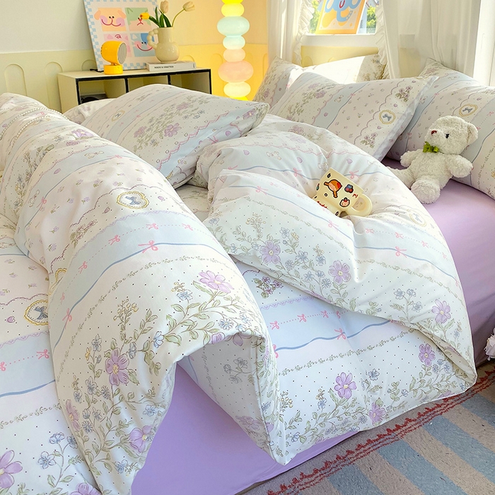 91家纺网 家纺一手货源 找家纺 （总）雨彤家纺 2025年新款软糯糯云朵水洗棉印花四件套