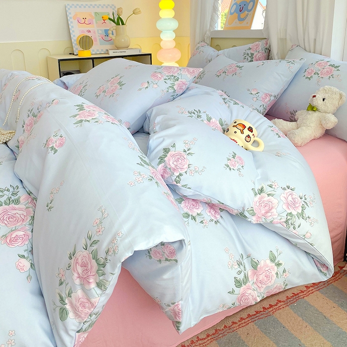 91家纺网 家纺一手货源 找家纺 （总）雨彤家纺 2025年新款软糯糯云朵水洗棉印花四件套