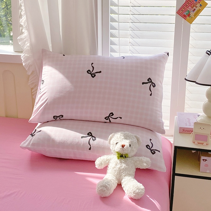 91家纺网 家纺一手货源 找家纺 雨彤家纺 2025年新款软糯糯云朵水洗棉印花四件套 公主梦境-粉