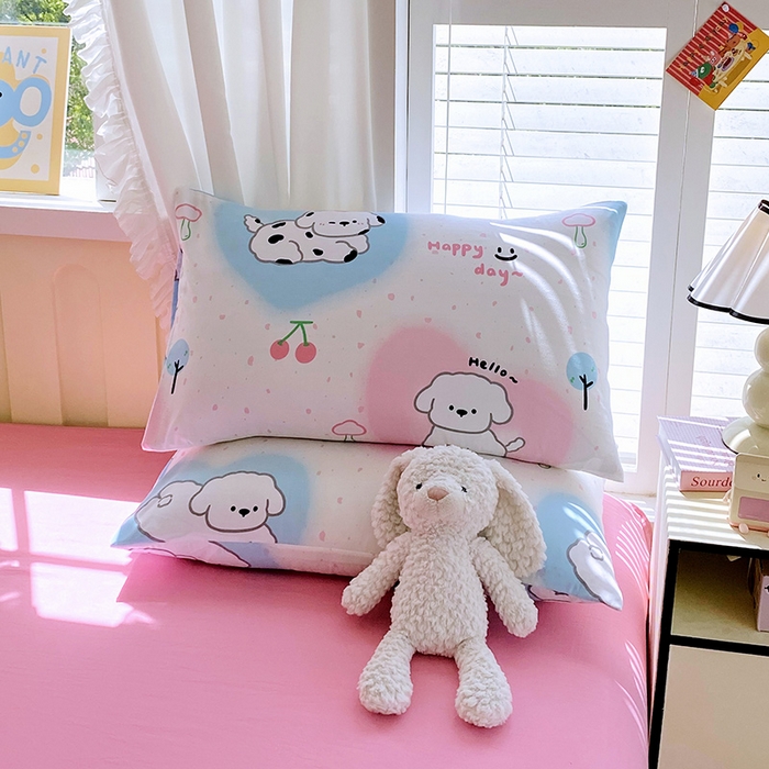 91家纺网 家纺一手货源 找家纺 雨彤家纺 2025年新款软糯糯云朵水洗棉印花四件套 甜蜜宝贝