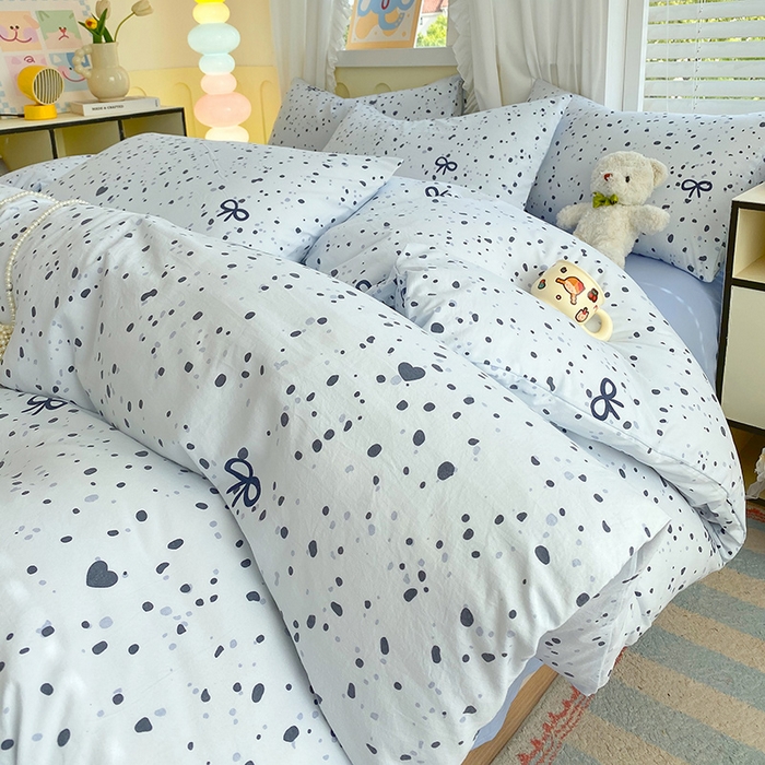 91家纺网 家纺一手货源 找家纺 雨彤家纺 2025年新款软糯糯云朵水洗棉印花四件套 艺术之名-兰