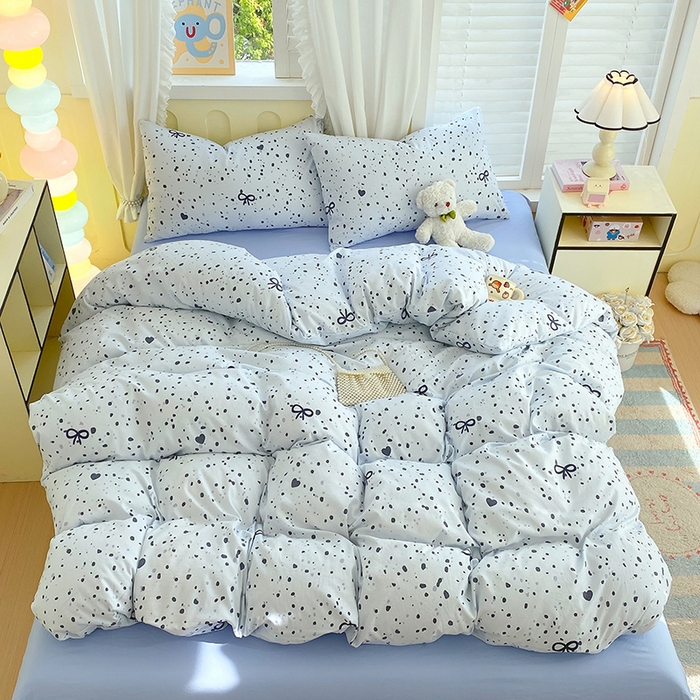 91家纺网 家纺一手货源 找家纺 雨彤家纺 2025年新款软糯糯云朵水洗棉印花四件套 艺术之名-兰