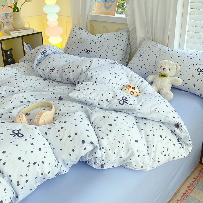 91家纺网 家纺一手货源 找家纺 雨彤家纺 2025年新款软糯糯云朵水洗棉印花四件套 艺术之名-兰