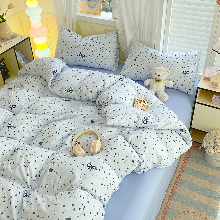 91家纺网 家纺一手货源 找家纺 雨彤家纺 2025年新款软糯糯云朵水洗棉印花四件套 艺术之名-兰