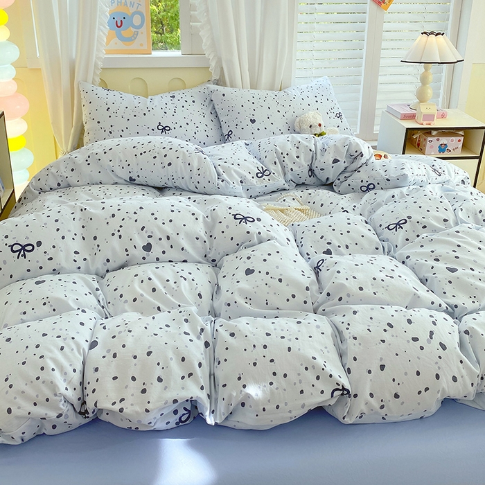 91家纺网 家纺一手货源 找家纺 雨彤家纺 2025年新款软糯糯云朵水洗棉印花四件套 艺术之名-兰