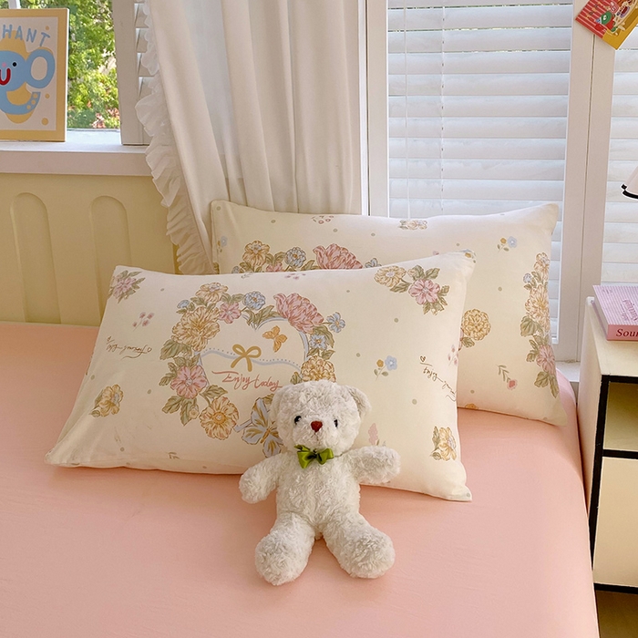 91家纺网 家纺一手货源 找家纺 雨彤家纺 2025年新款软糯糯云朵水洗棉印花四件套 优乐花语