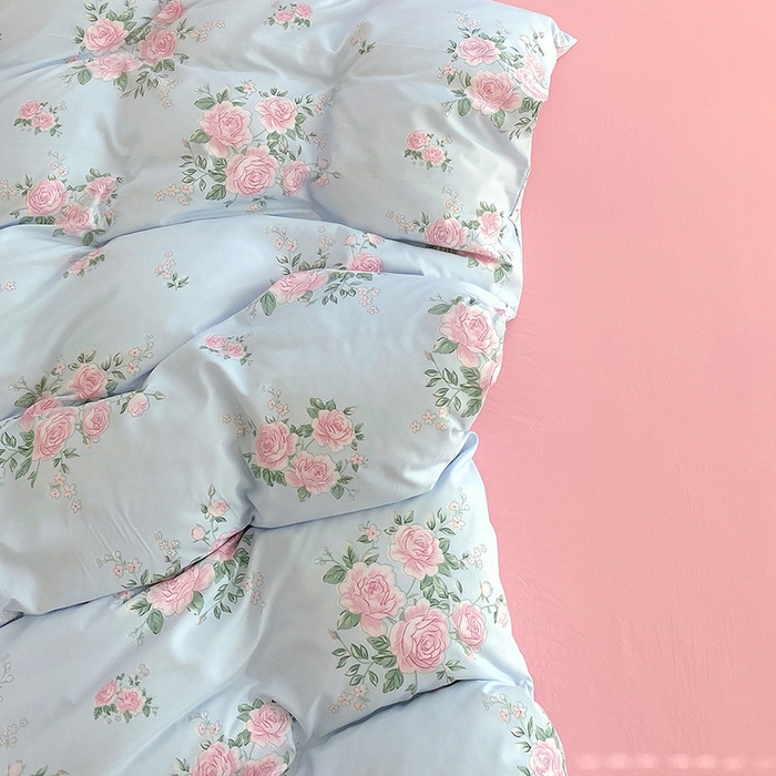 91家纺网 家纺一手货源 找家纺 雨彤家纺 2025年新款软糯糯云朵水洗棉印花四件套 妆立春风