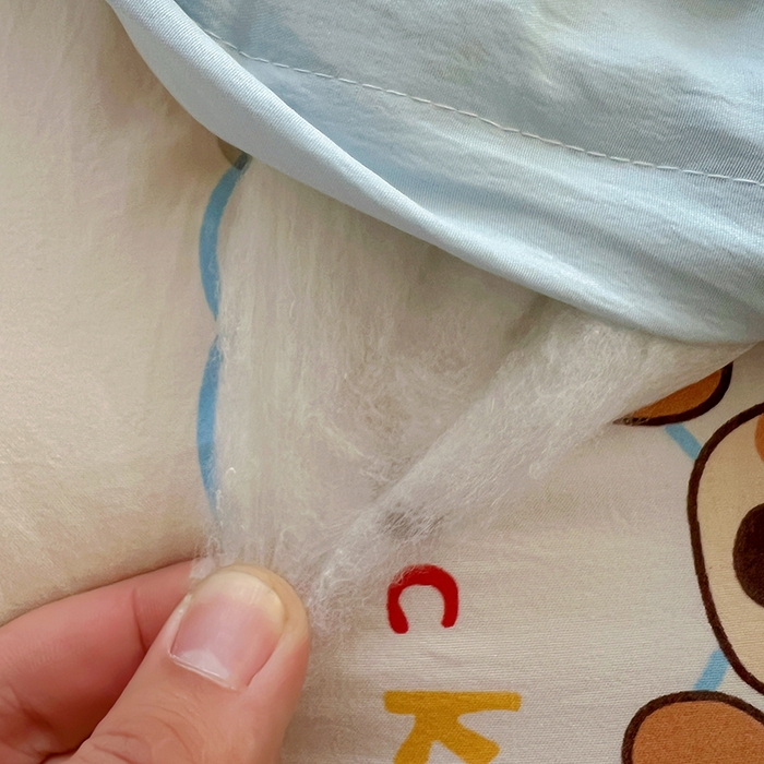 91家纺网 家纺一手货源 找家纺 易辰美 2025新款水洗棉毛巾绣夏被空调被夏凉被四件套 斑点狗（兰）