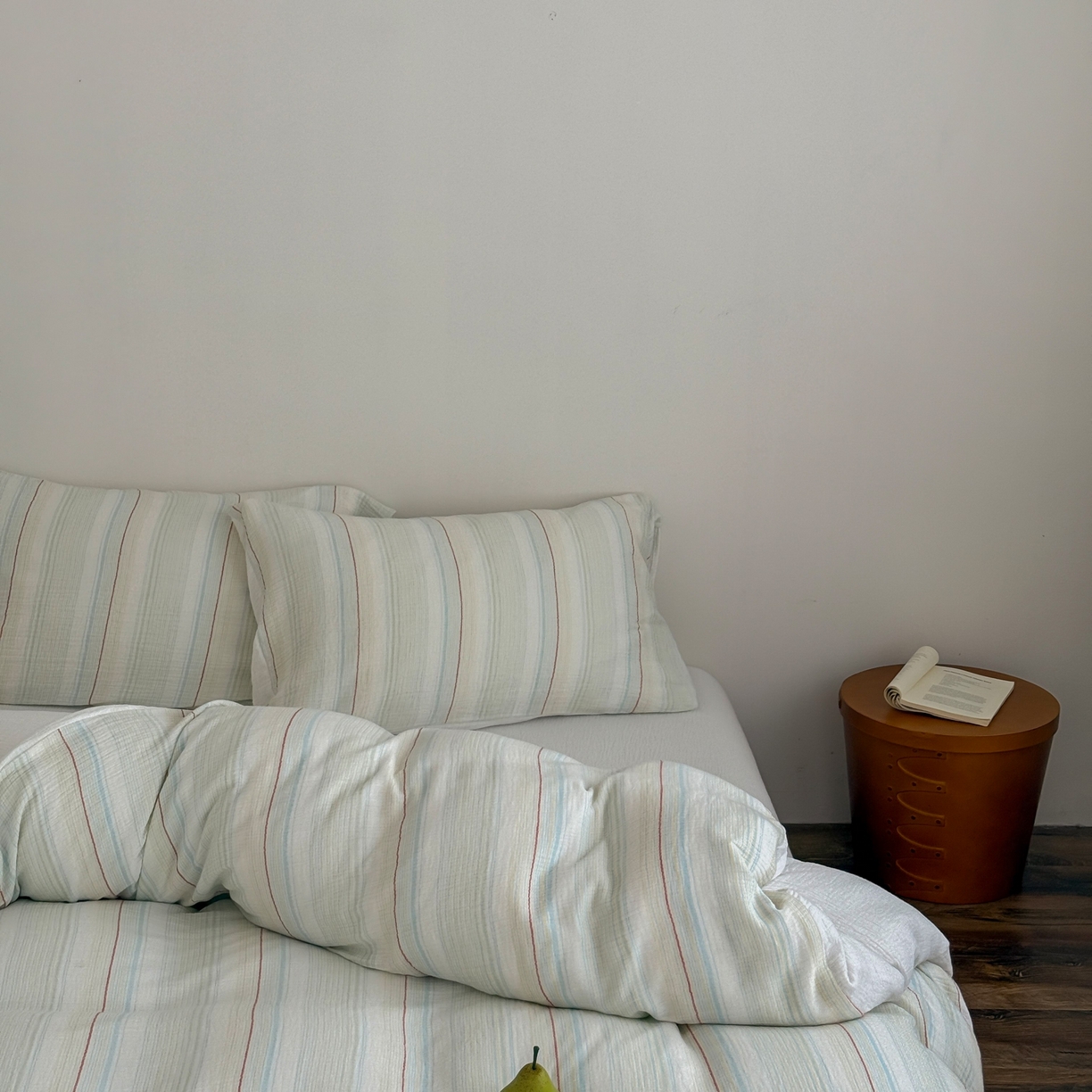 91家纺网 家纺一手货源 找家纺 山舍家居 2025春夏新款全棉纯棉色织纱布四件套-香草系列-暗色系 香草冰淇淋