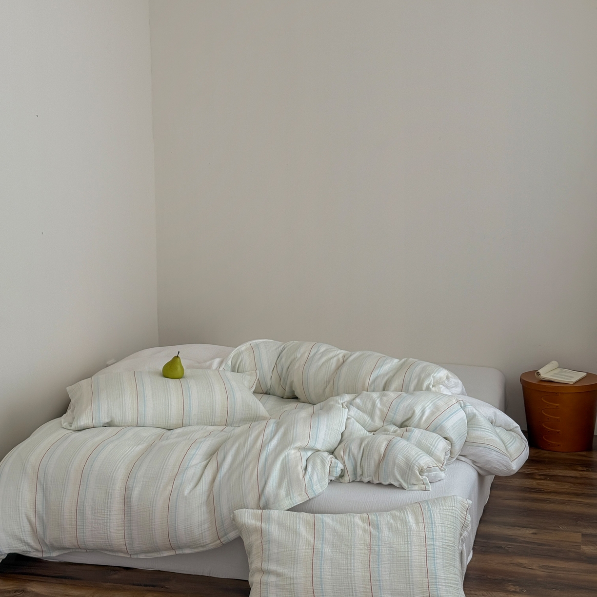 91家纺网 家纺一手货源 找家纺 山舍家居 2025春夏新款全棉纯棉色织纱布四件套-香草系列-暗色系 香草冰淇淋