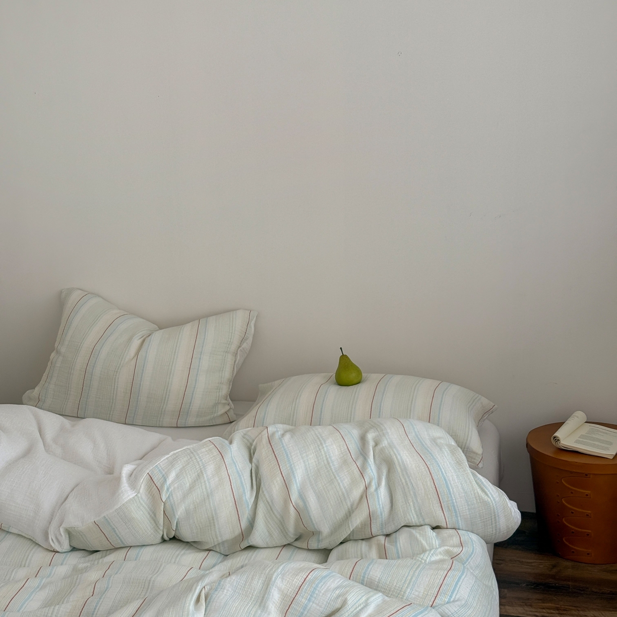 91家纺网 家纺一手货源 找家纺 山舍家居 2025春夏新款全棉纯棉色织纱布四件套-香草系列-暗色系 香草冰淇淋