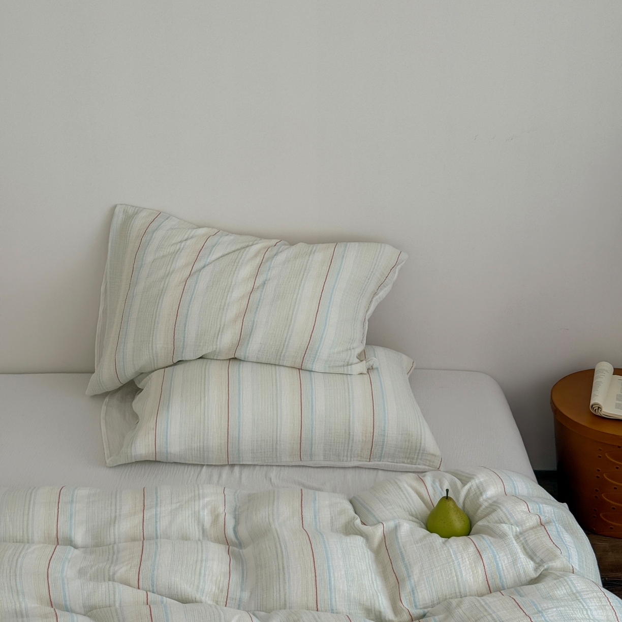 91家纺网 家纺一手货源 找家纺 山舍家居 2025春夏新款全棉纯棉色织纱布四件套-香草系列-暗色系 香草冰淇淋